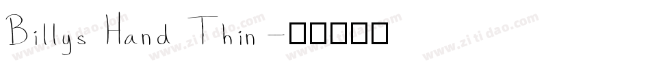 Billys Hand Thin字体转换